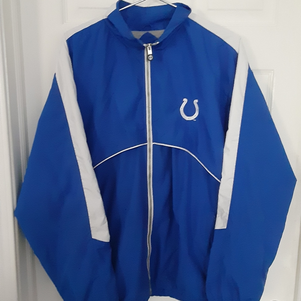 Holloway Indianapolis Colts Lined Windbreaker Zip-Up Jacket Large